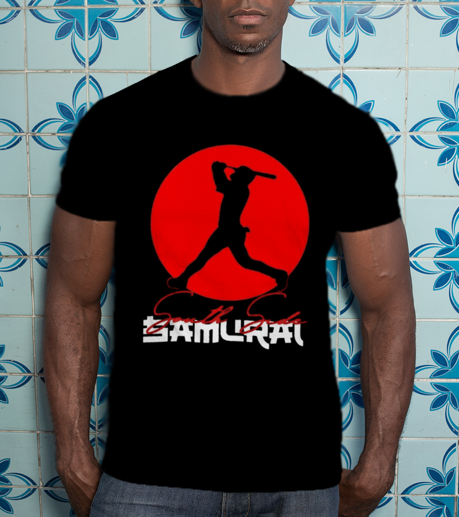 Samurai Baseball Stride Dark Red Circle Sōru Geki T-Shirt