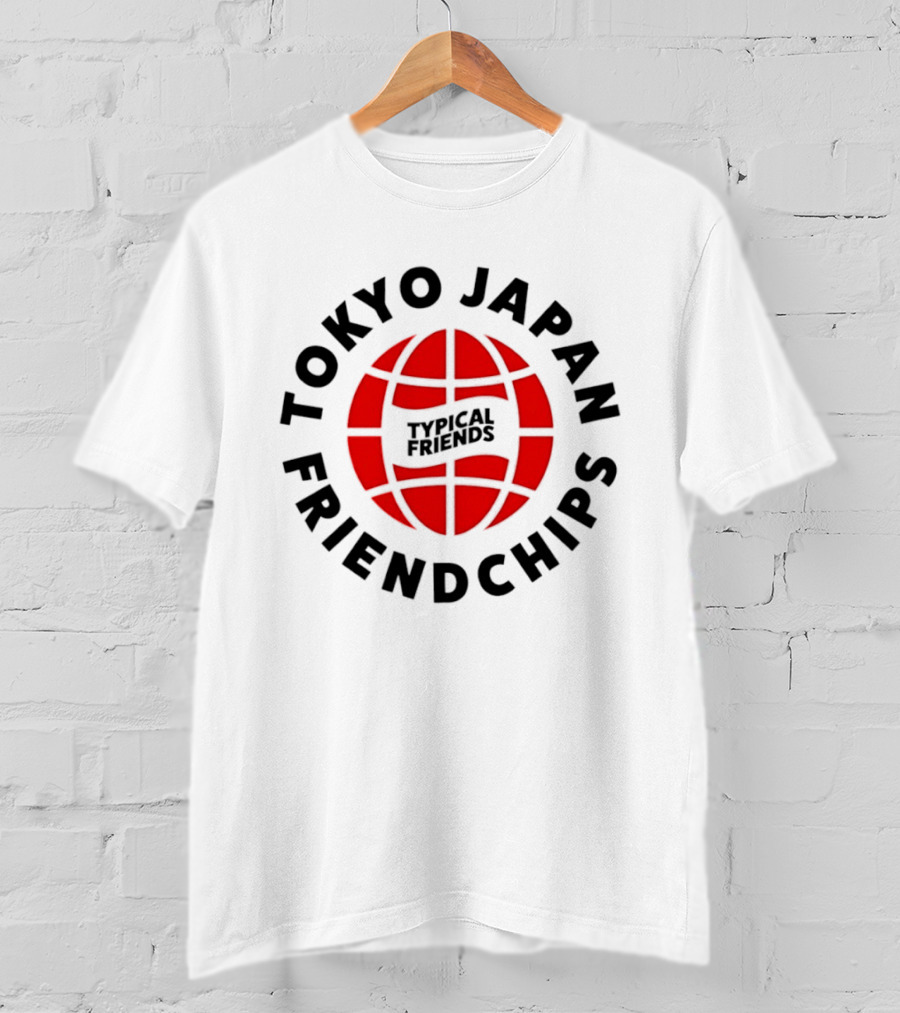 Tokyo Japan Friendchips Typical Friends Red Globe T-Shirt