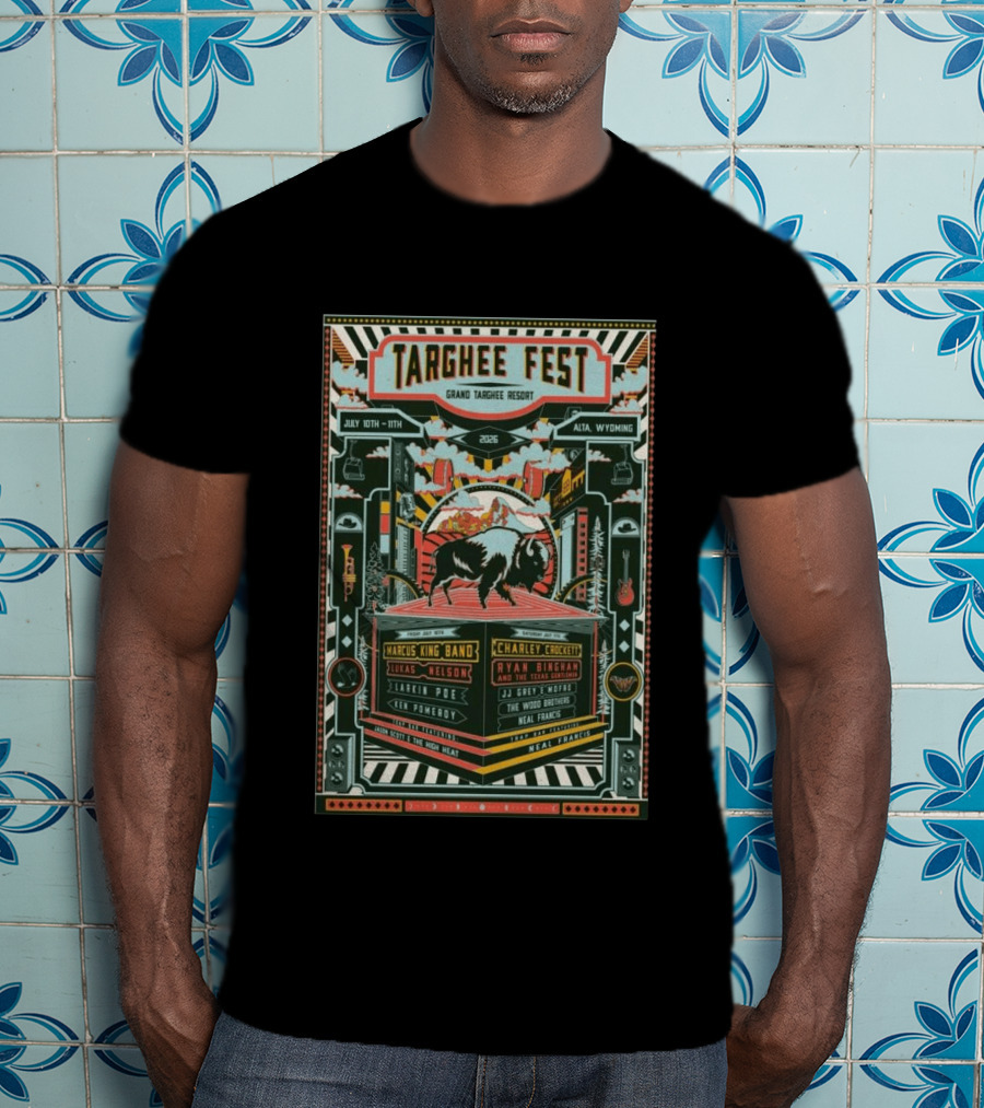 Targhee Fest 2026 Grand Targhee Resort Alta Wyoming Marcus King Band Charley Crockett Ryan Bingham T-Shirt