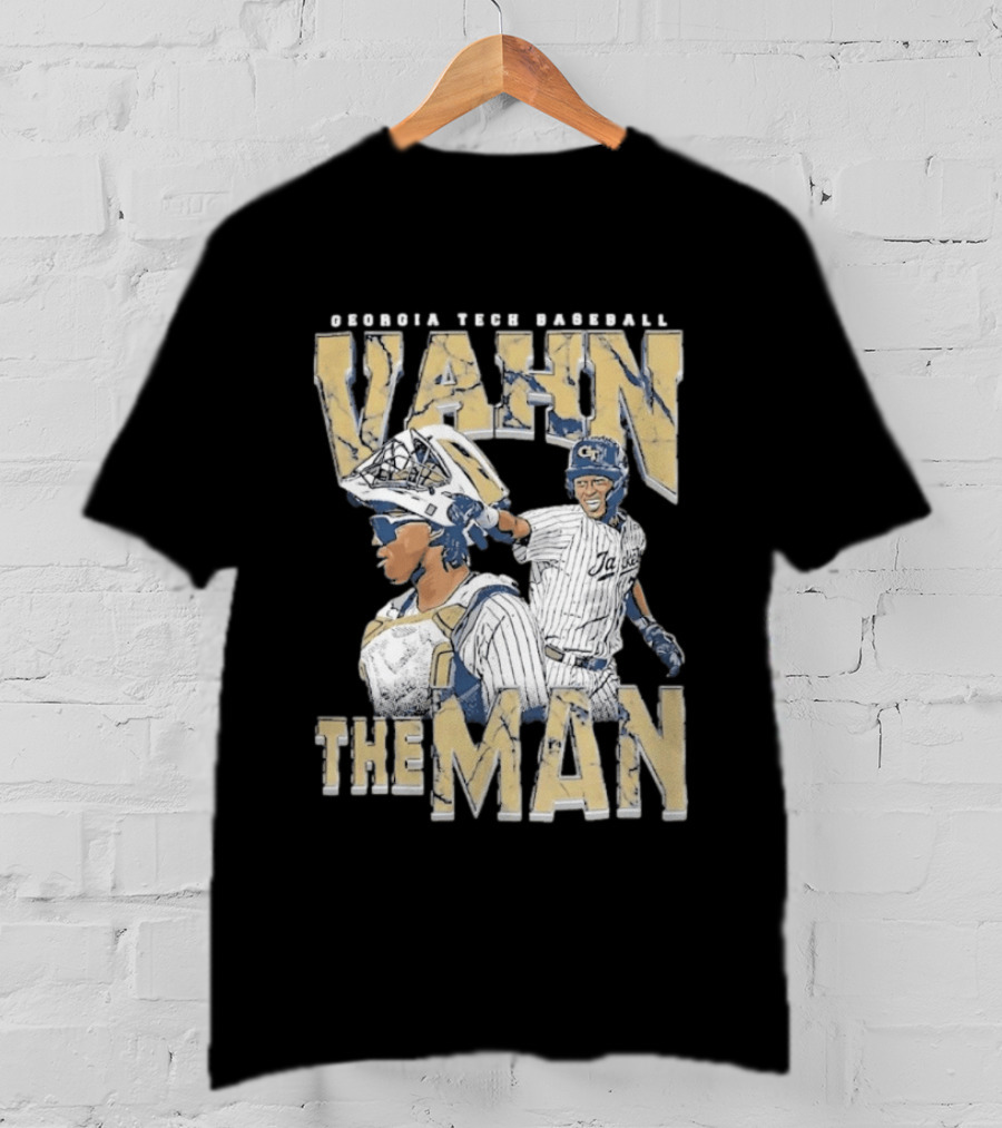 Georgia Tech Baseball Vahn The Man Navy T-Shirt