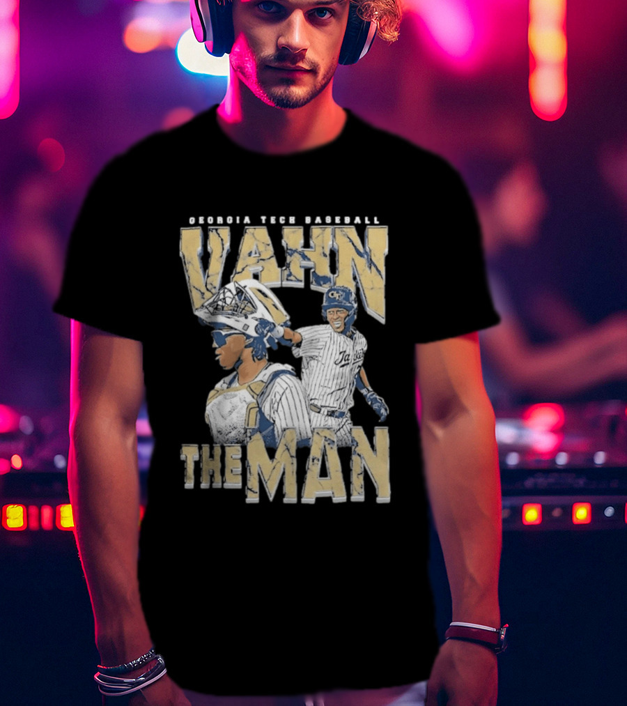 Georgia Tech Baseball Vahn The Man Navy T-Shirt