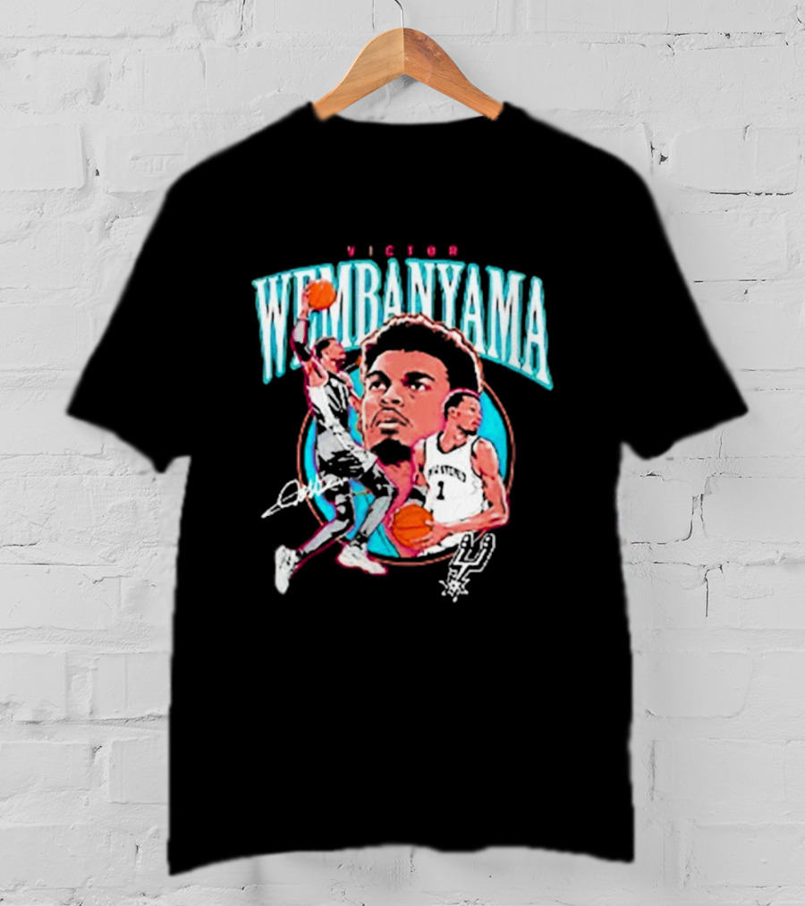 Victor Wembanyama San Antonio Spurs NBA Basketball Player Action Collage T-Shirt