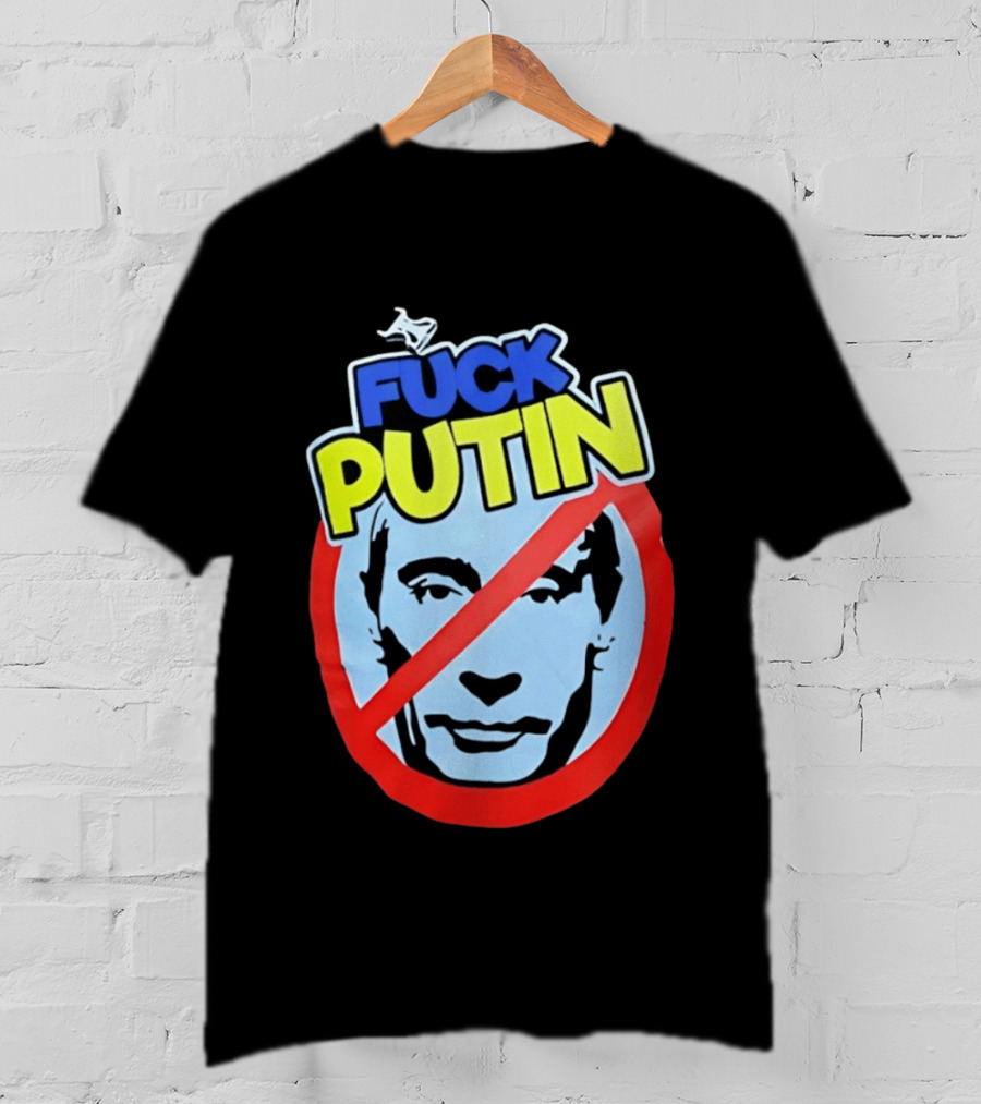 FUCK PUTIN Red Circle Icon With Blue And Yellow T-Shirt