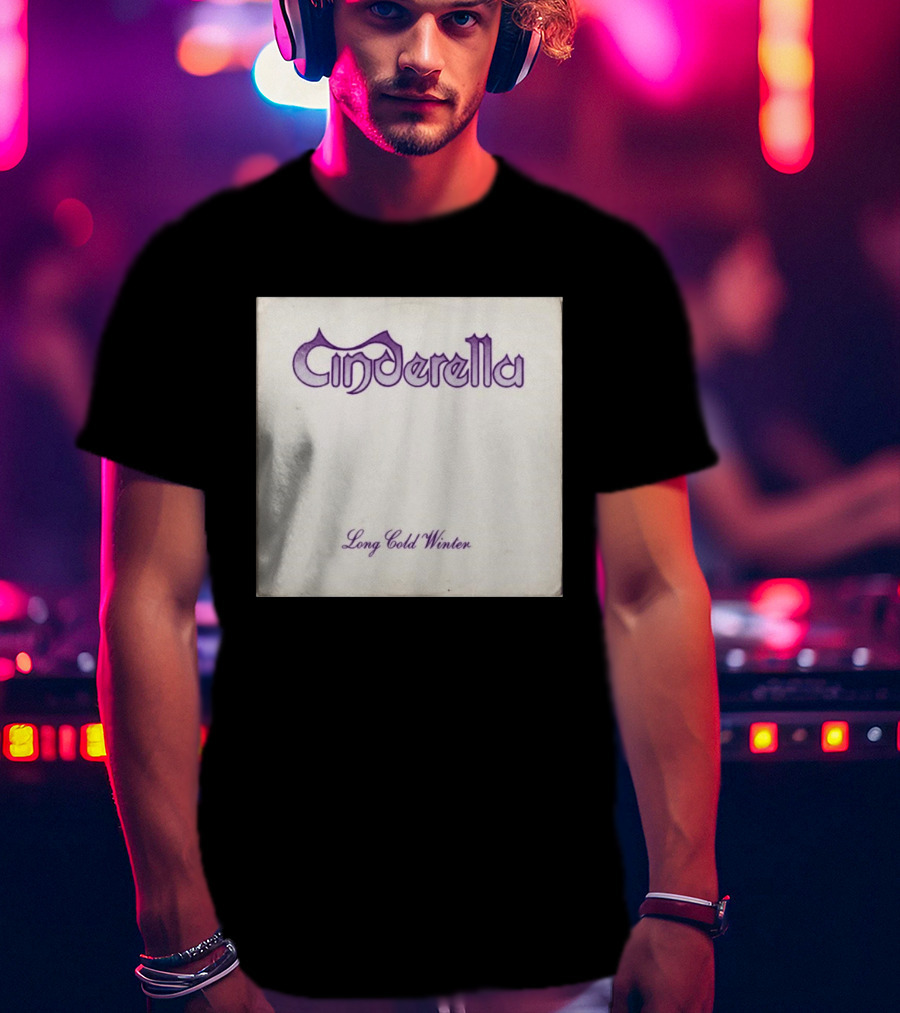 Cinderella Long Cold Winter Album Cover Art Purple T-Shirt