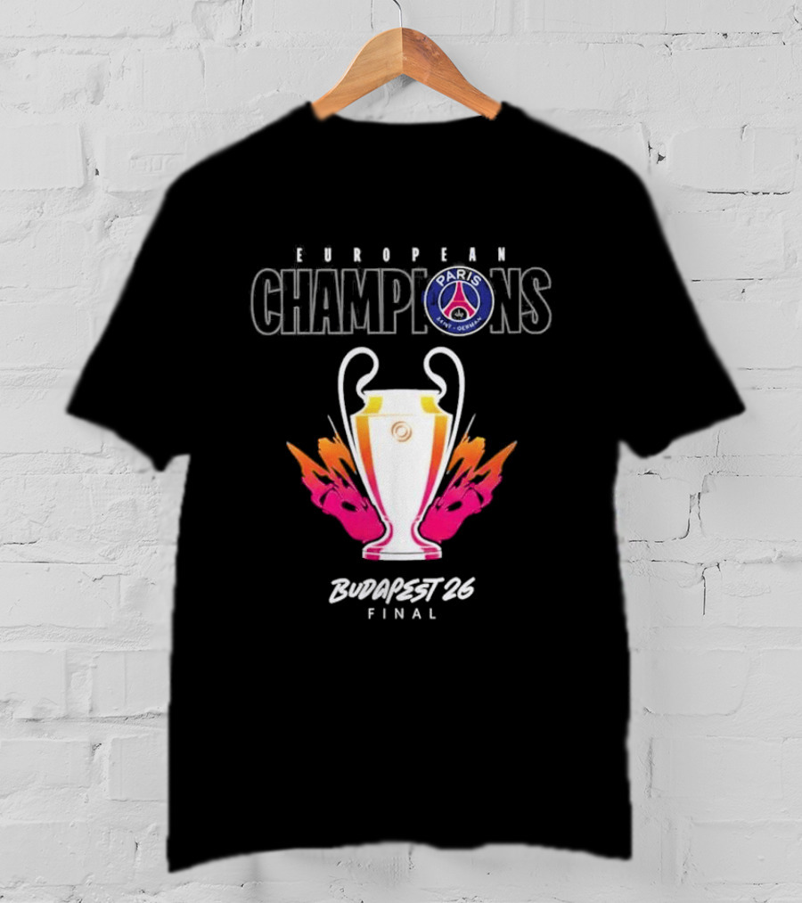 European Champions PSG Budapest 2026 Final T-Shirt