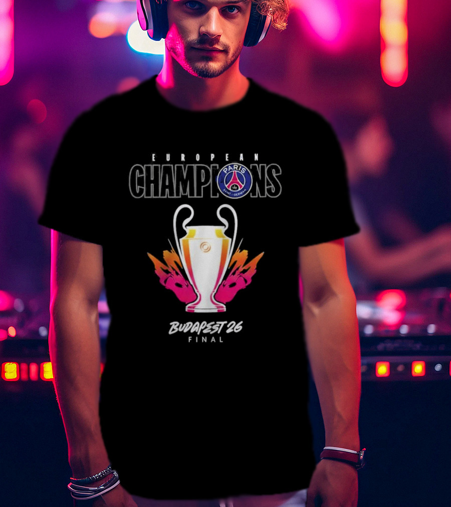 European Champions PSG Budapest 2026 Final T-Shirt