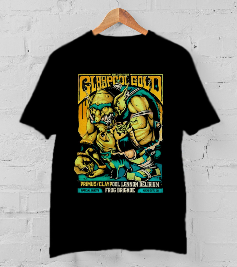 Primus Claypool Lennon Delirium Frog Brigade Crypto Gold Monster T-Shirt