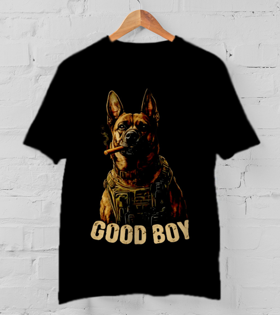 Good Boy K9 German Shepherd Tactical Military Patrol Hero Dog Cigar T-Shirt