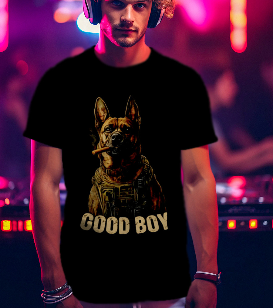 Good Boy K9 German Shepherd Tactical Military Patrol Hero Dog Cigar T-Shirt