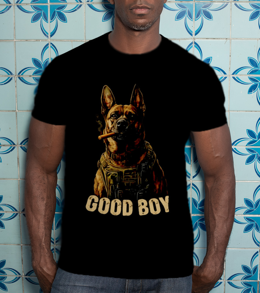 Good Boy K9 German Shepherd Tactical Military Patrol Hero Dog Cigar T-Shirt