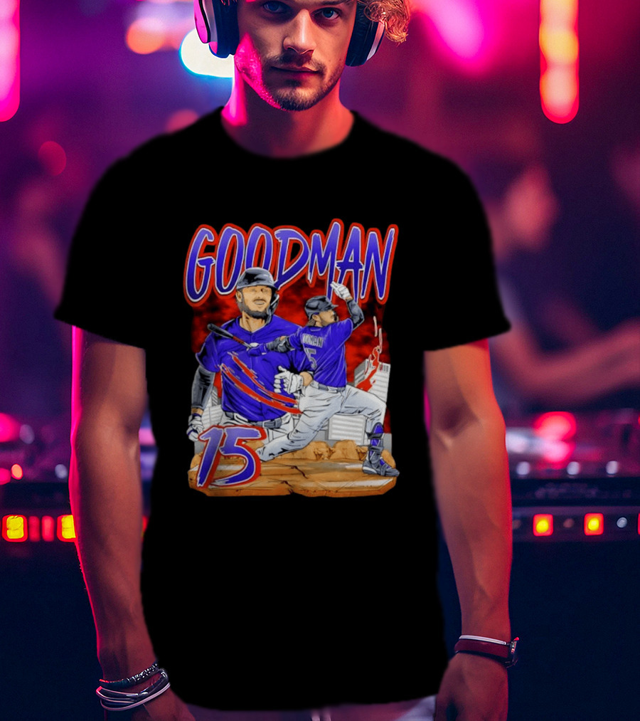 Goodman 15 Colorado Rockies Baseball Player Dynamic T-Shirt
