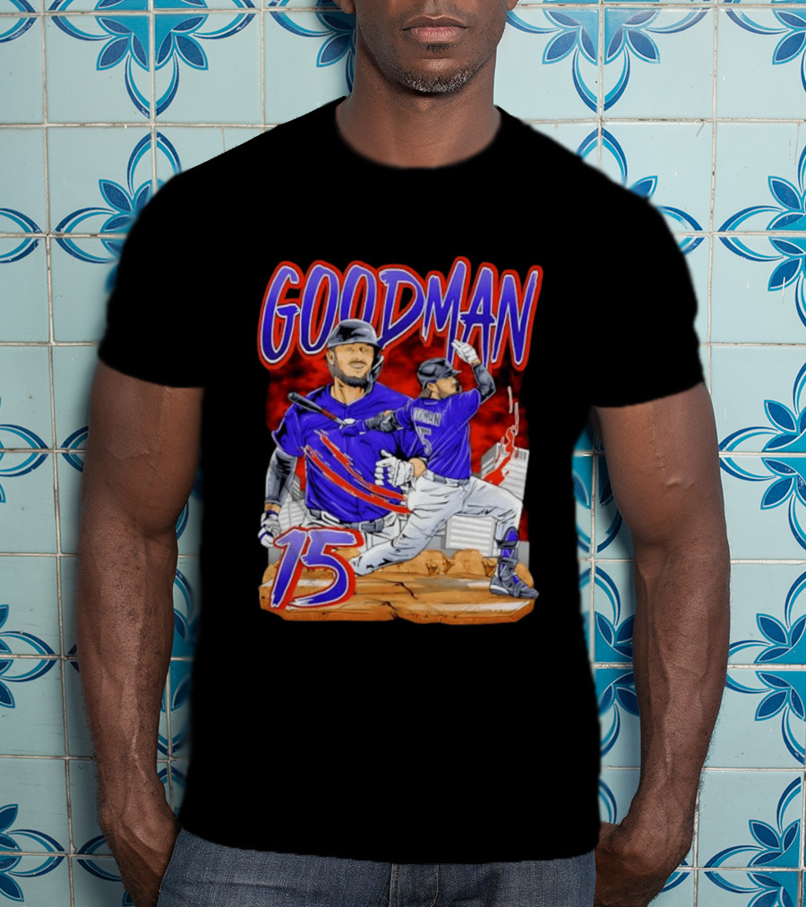 Goodman 15 Colorado Rockies Baseball Player Dynamic T-Shirt
