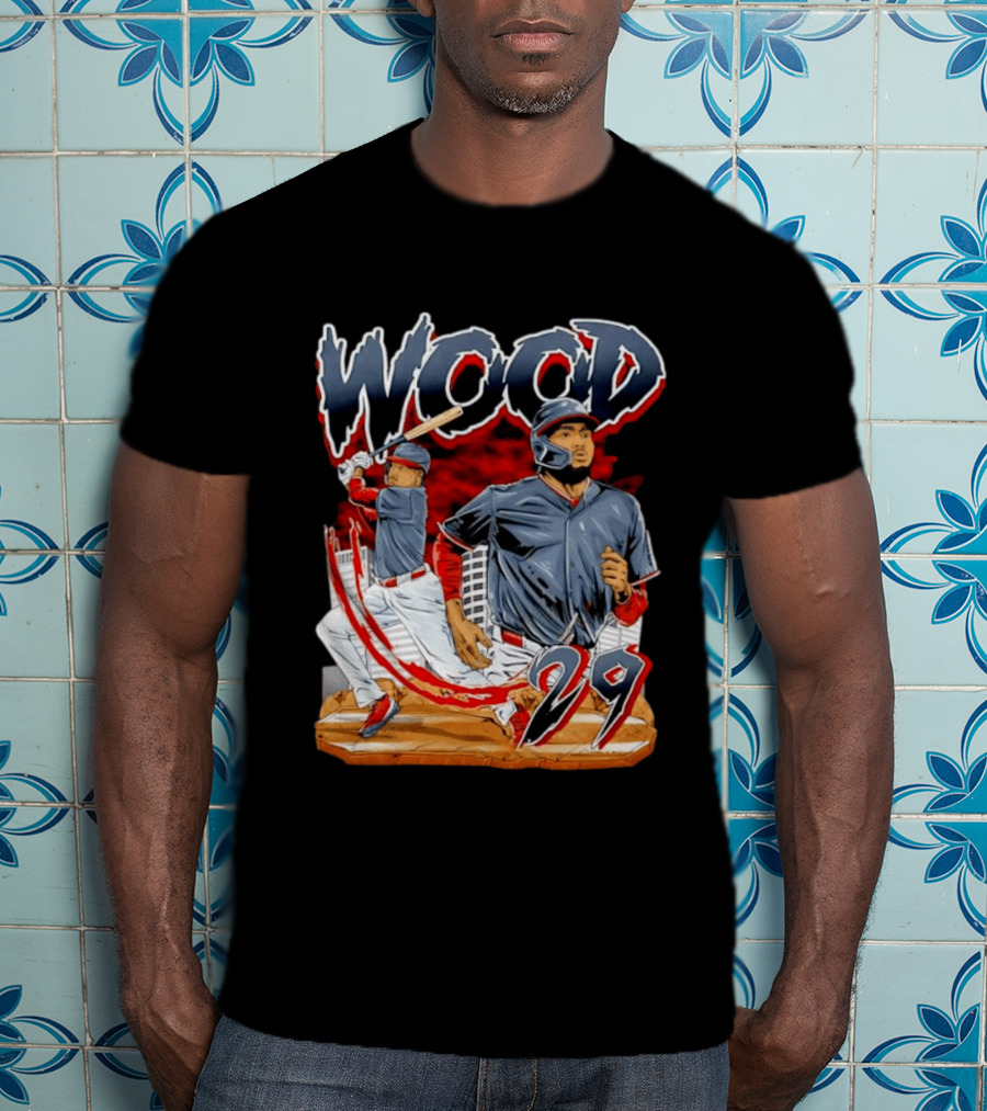 Wood 29 Washington Baseball Player Action T-Shirt