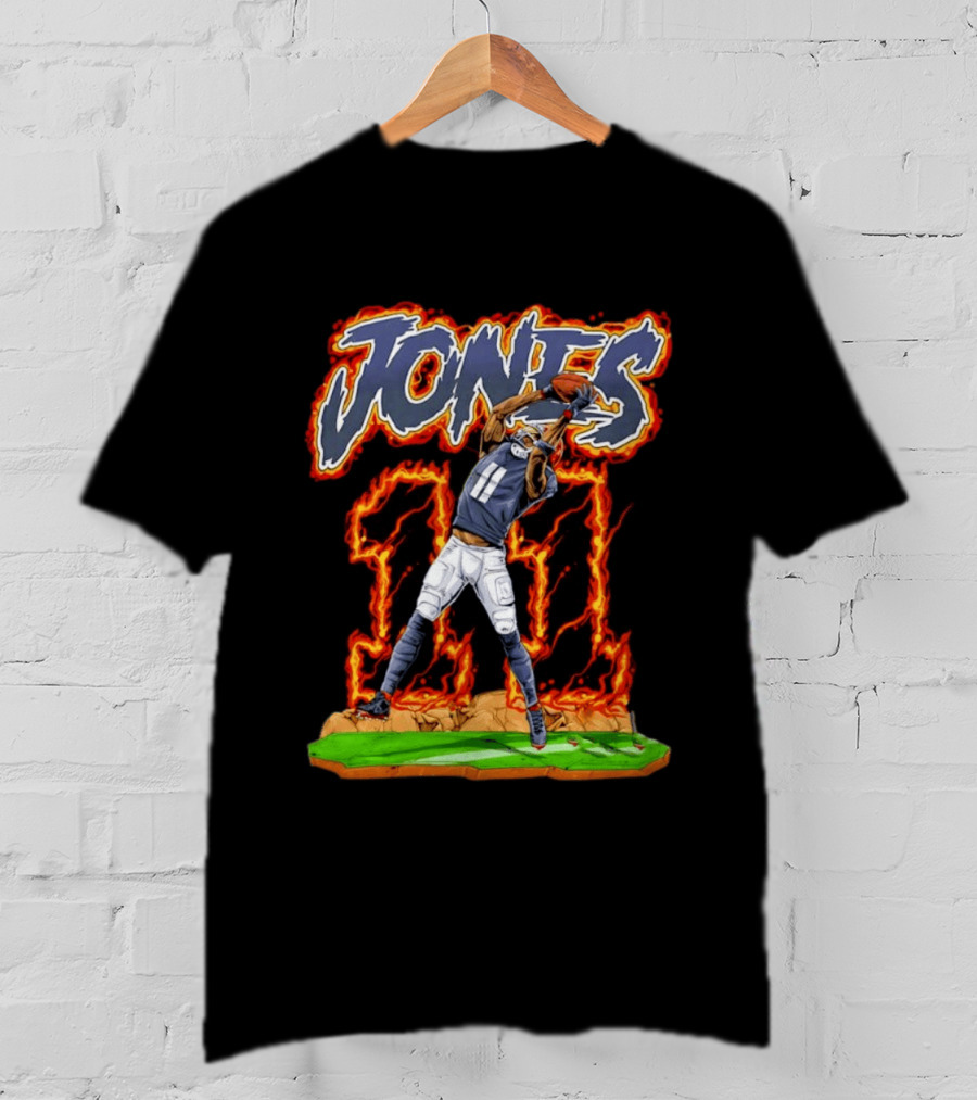 Jones 11 Julio Atlanta Falcons Flaming Football Player T-Shirt