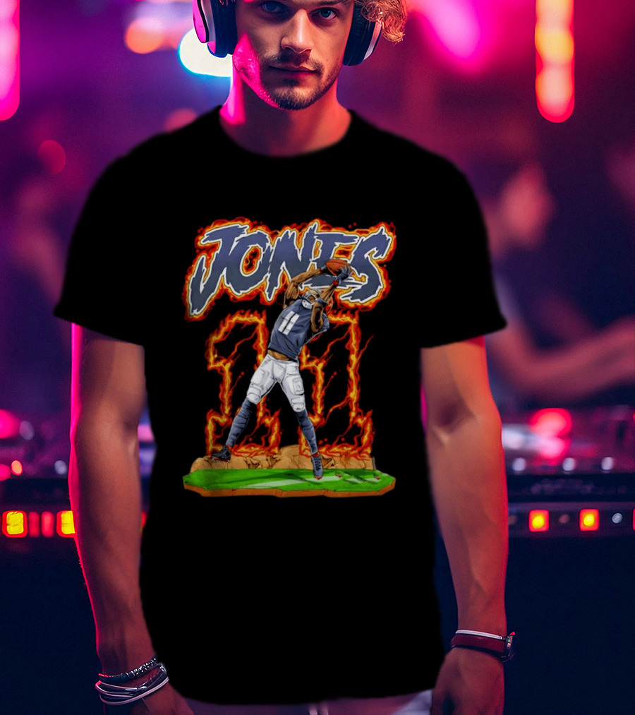 Jones 11 Julio Atlanta Falcons Flaming Football Player T-Shirt