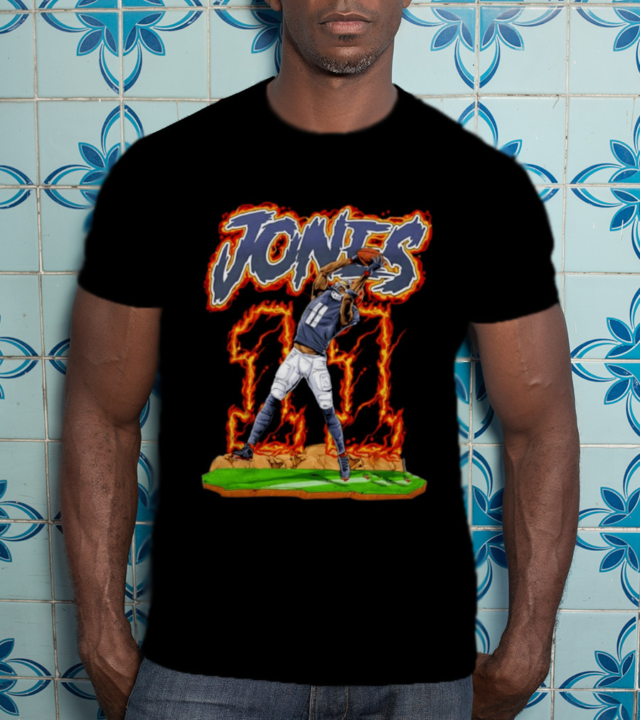 Jones 11 Julio Atlanta Falcons Flaming Football Player T-Shirt