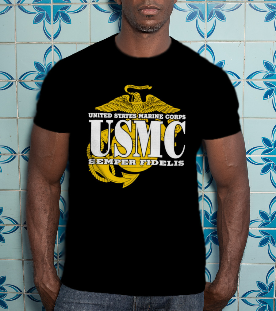 United States Marine Corps USMC Semper Fidelis Eagle Globe Anchor T-Shirt