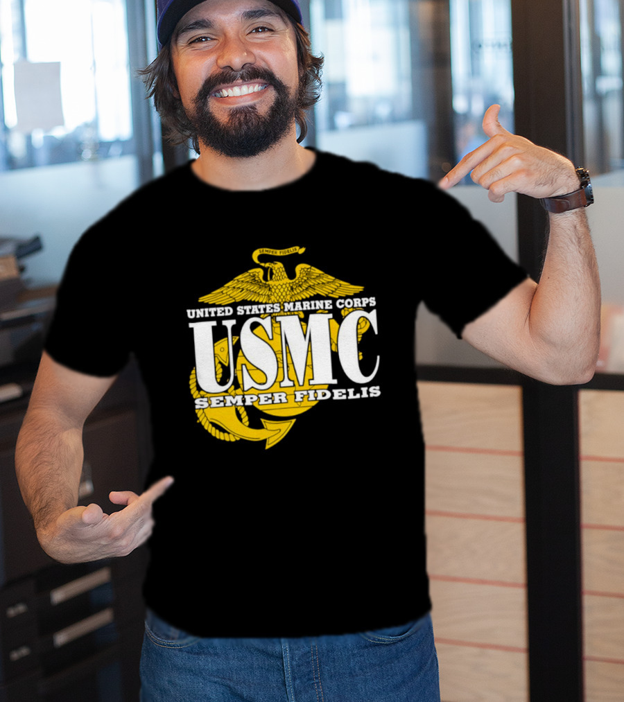 United States Marine Corps USMC Semper Fidelis Eagle Globe Anchor T-Shirt