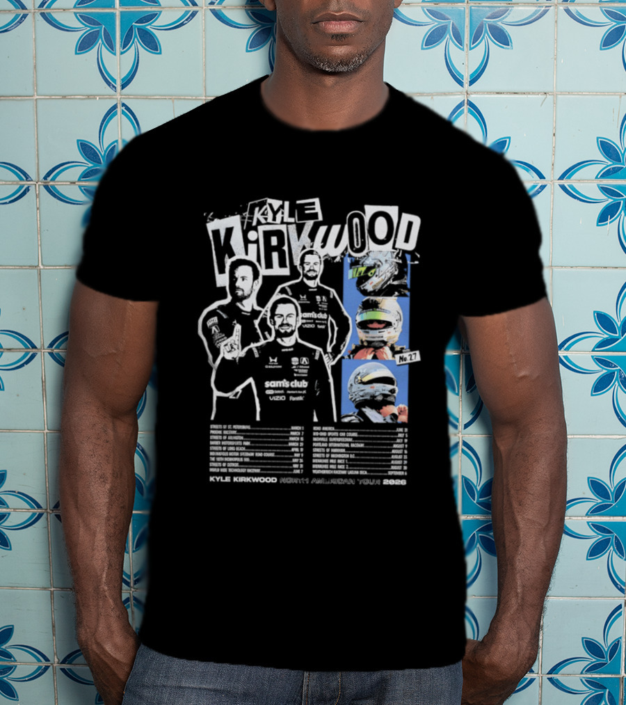 Kyle Kirkwood North American Tour 2026 Racing Helmet And Driver Poses T-Shirt