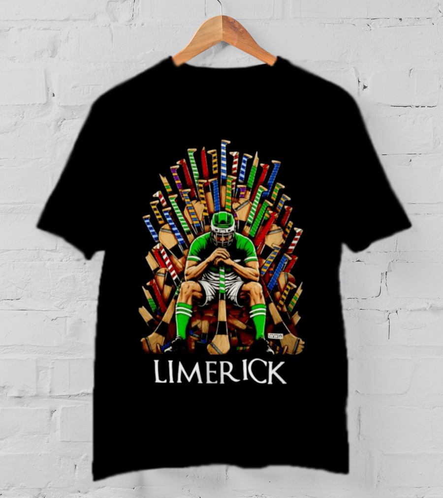 Limerick Hurler Throne Of Hurleys T-Shirt