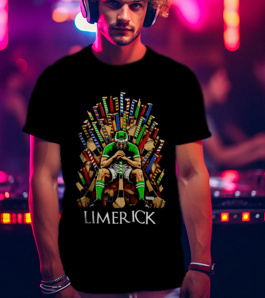 Limerick Hurler Throne Of Hurleys T-Shirt