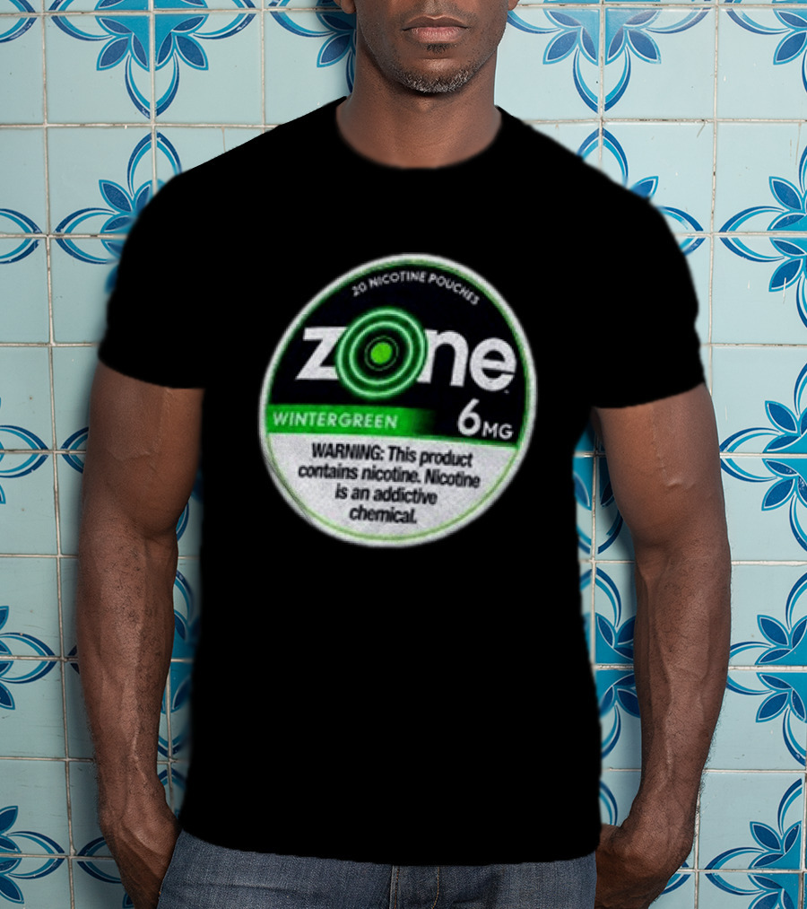 20 Nicotine Pouches Zone Wintergreen 6mg Warning Contains Nicotine T-Shirt
