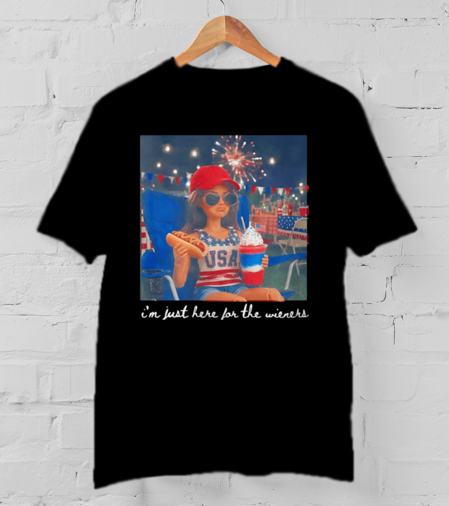 USA Barbie Doll I'm Just Here For The Wieners 4th Of July Celebration 2026 T-Shirt