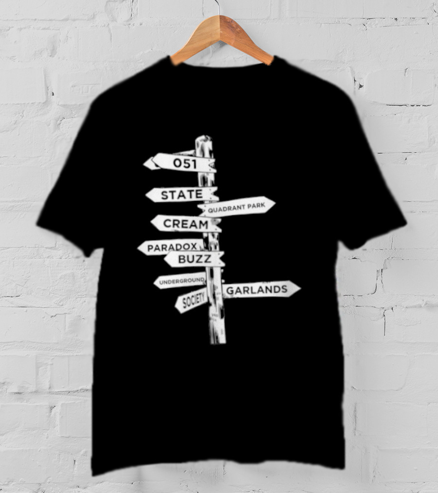 Music Matters Clubland 051 State Quadrant Park Cream Para Dox Buzz Underground Society Garlands T-Shirt