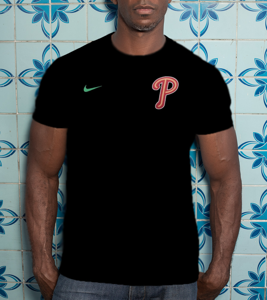Philadelphia Phillies Nike P Logo Ring The Bell 2 Sided T-Shirt