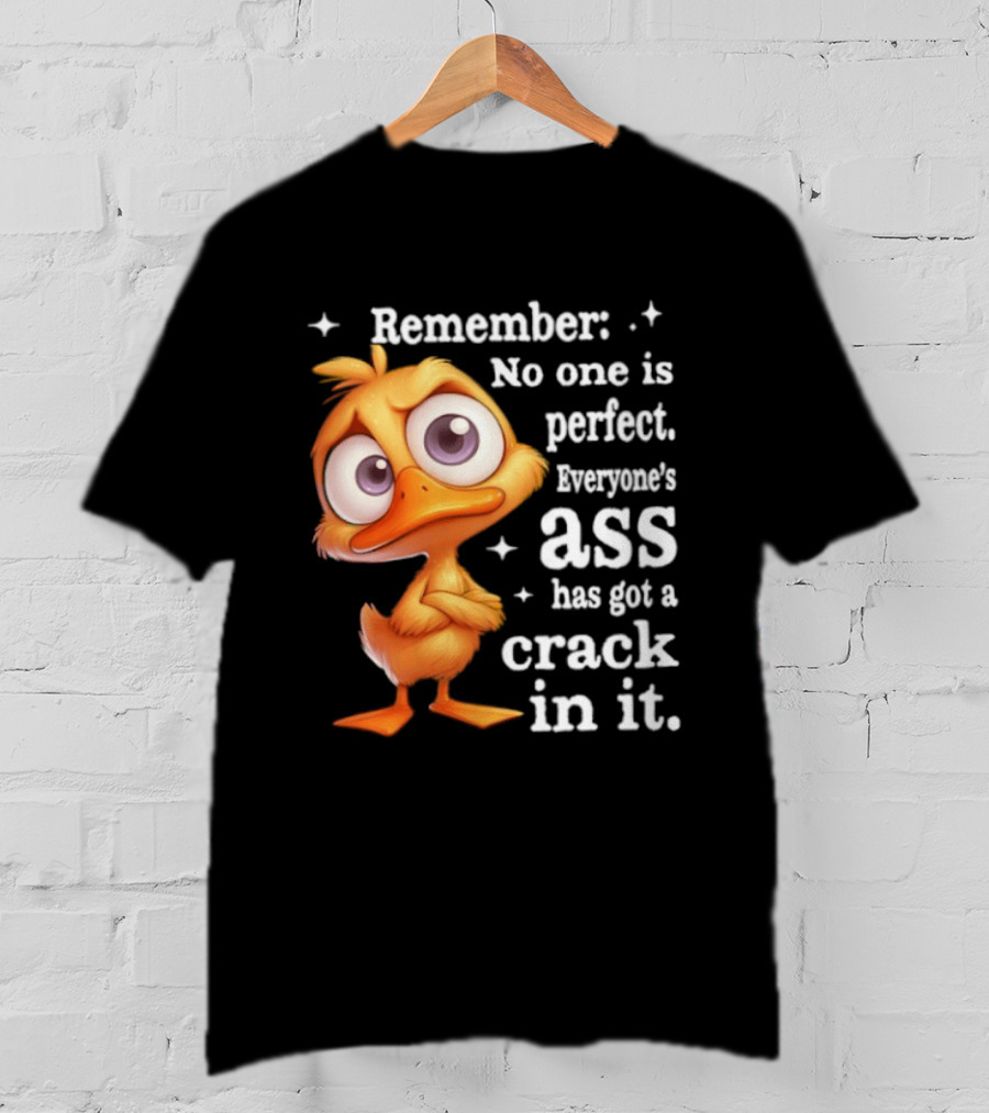 Remember No One Is Perfect Funny Duck Everyone's Ass Has Got A Crack In It T-Shirt