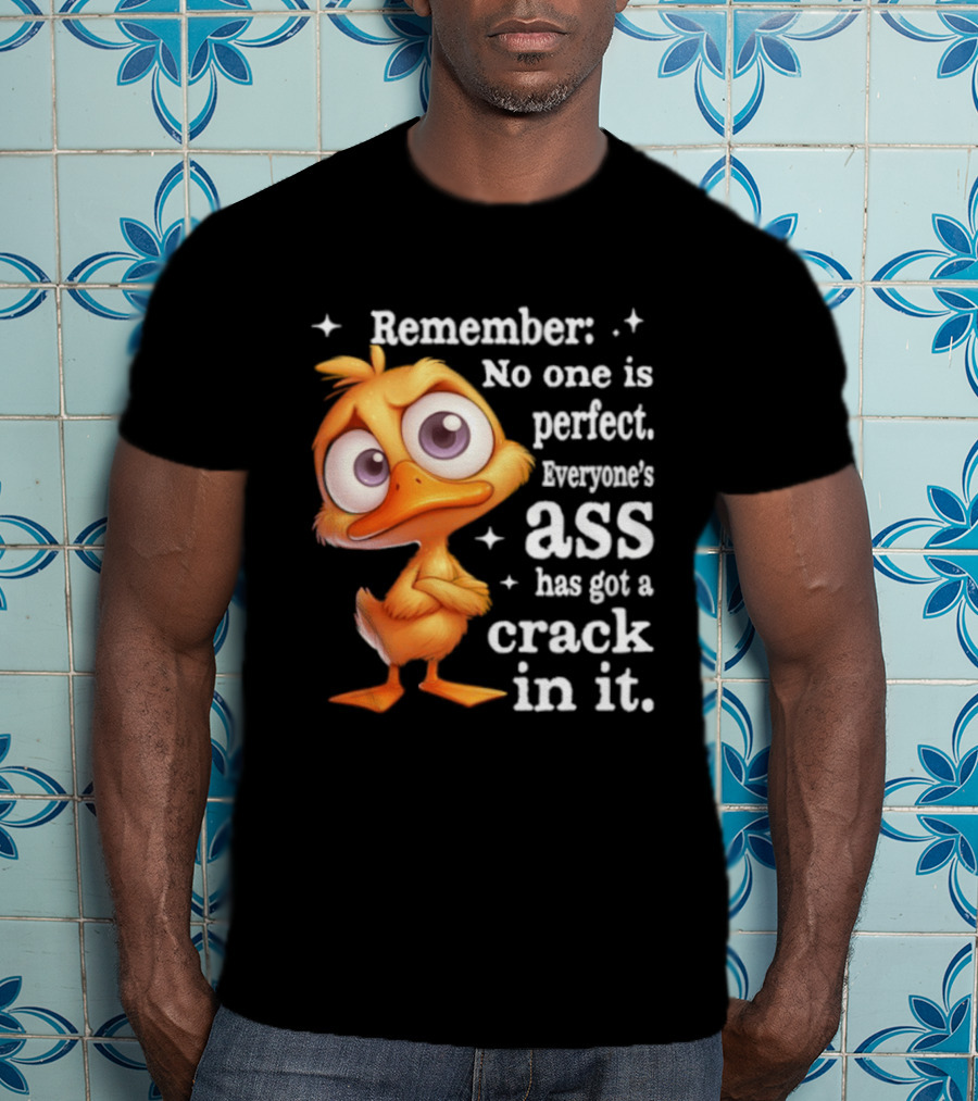Remember No One Is Perfect Funny Duck Everyone's Ass Has Got A Crack In It T-Shirt