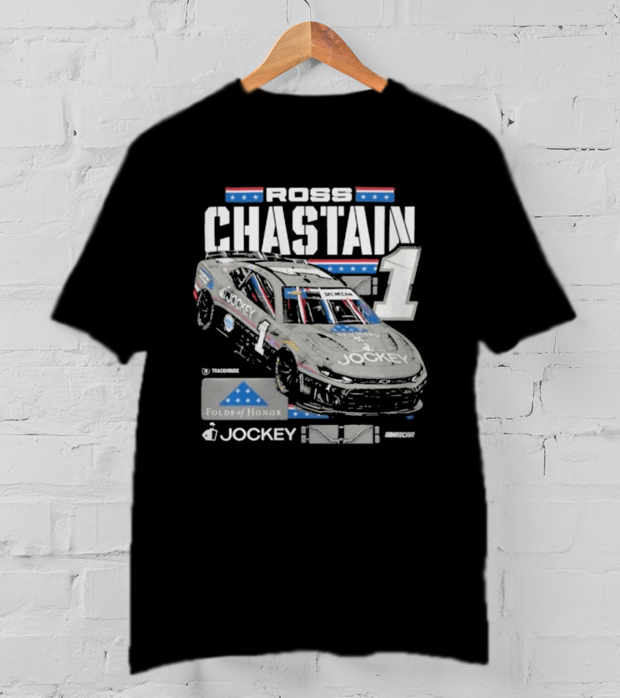 Ross Chastain #1 2026 Jockey Folds Of Honor Racing Car T-Shirt