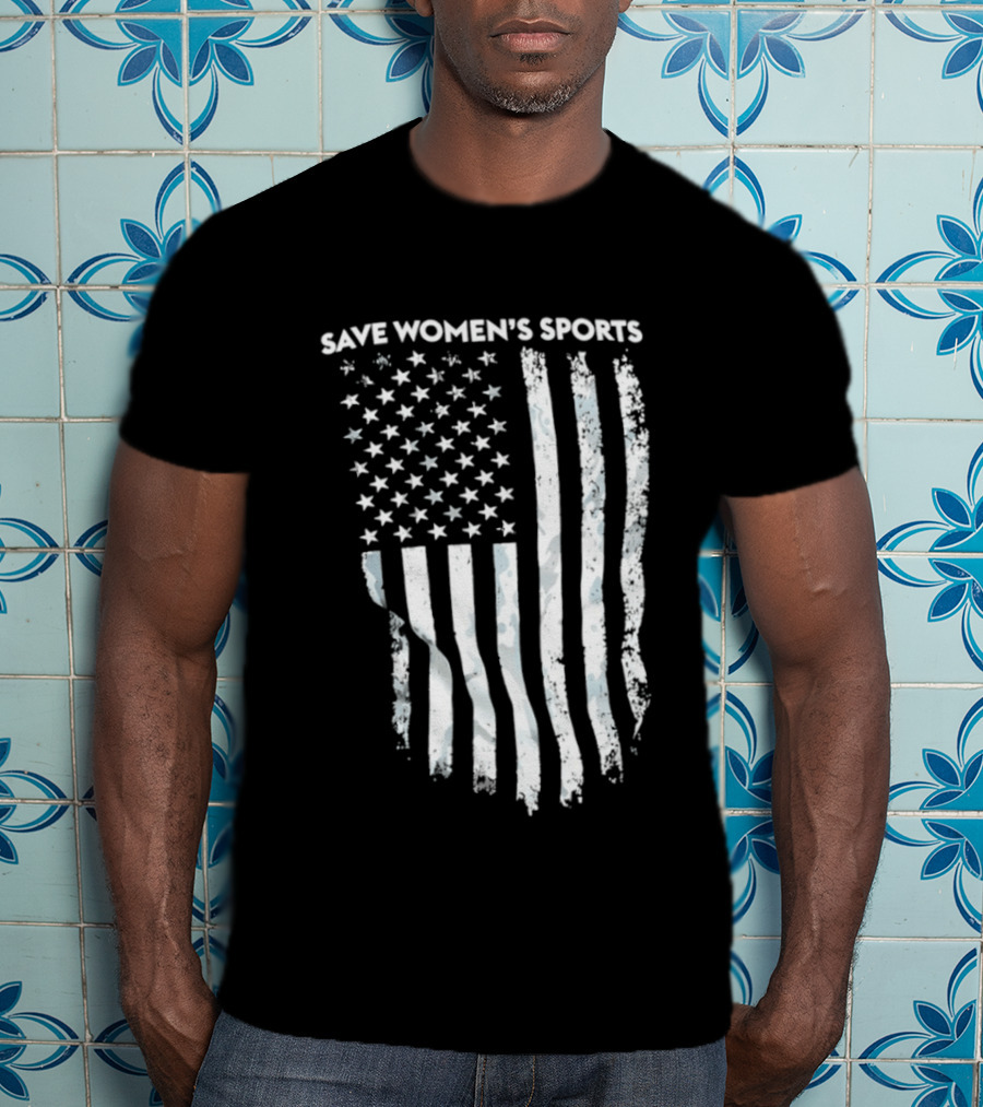 Save Women's Sports American Flag Stars And Stripes T-Shirt