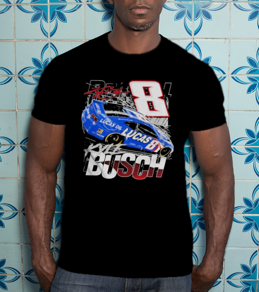 Kyle Busch Lucas Oil #8 Racing Car Red 2 Spot T-Shirt