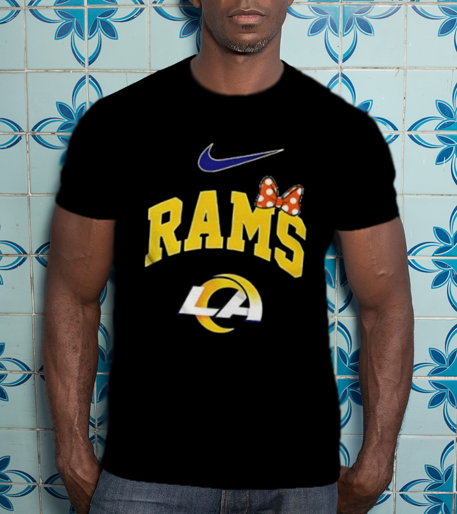 Los Angeles Rams Boo To You Fa Boo Lous Rugby Nike LA Bow T-Shirt