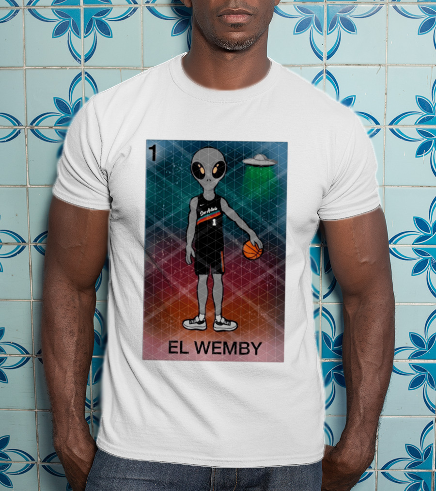 El Wemby Lotería Card Alien Victor Wembanyama San Antonio Spurs Basketball NBA 2026 T-Shirt