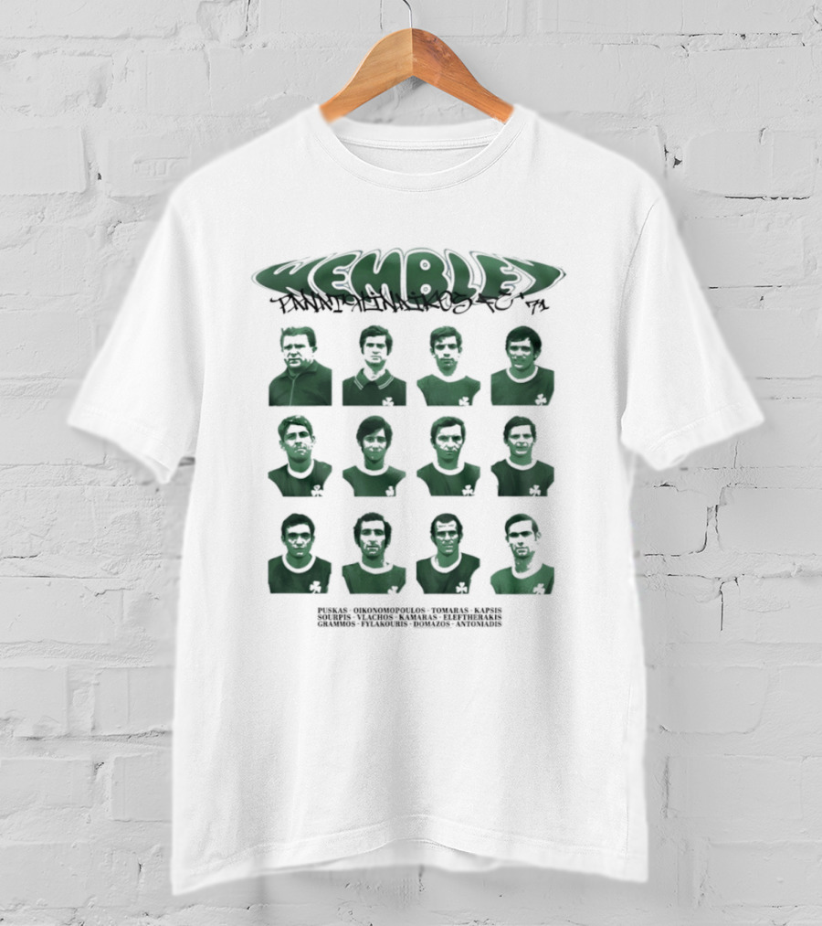 Panathinaikos FC 1971 Team Wembley Kemble Players T-Shirt
