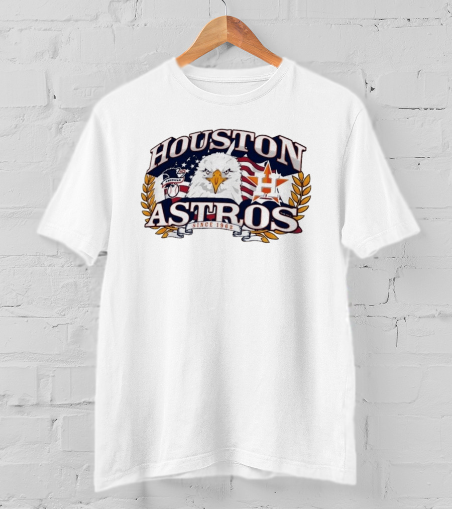 Houston Astros Americana Eagle Since 1962 Patriotic Baseball Fan Gear T-Shirt