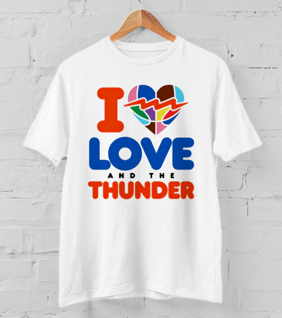 I Love Thunder Heart Color Block T-Shirt