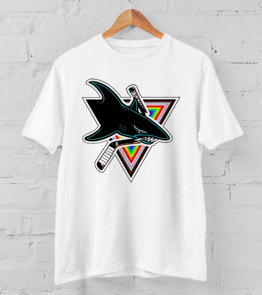 San Jose Sharks Pride NHL Rainbow Ice Hockey Team T-Shirt