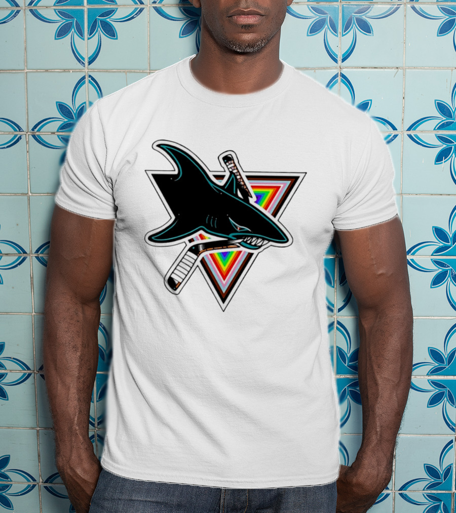 San Jose Sharks Pride NHL Rainbow Ice Hockey Team T-Shirt