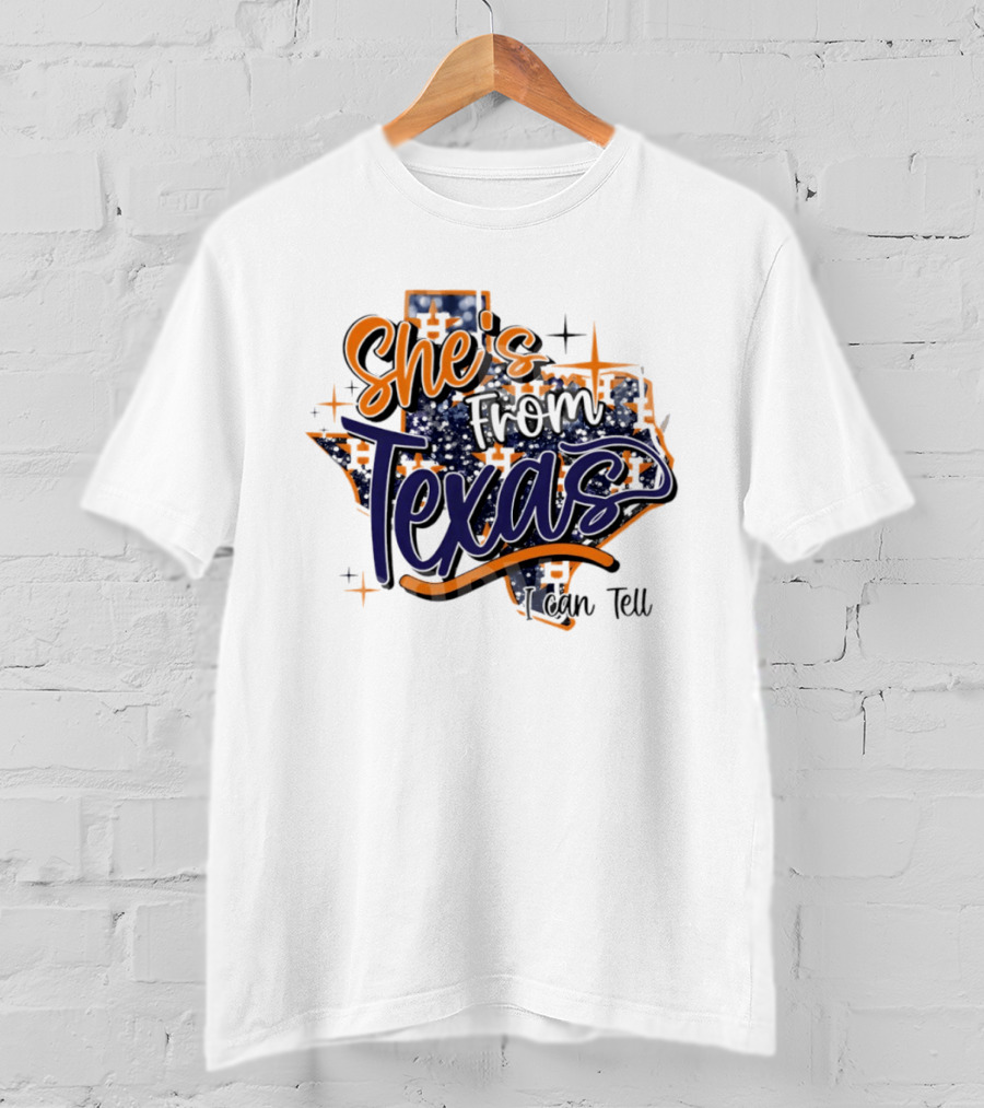 She's From Texas I Can Tell Map 2026 T-Shirt