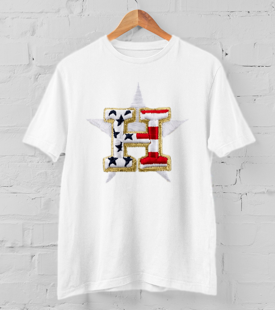 America 250th Astros Stars Stripes Patriotic Hat T-Shirt