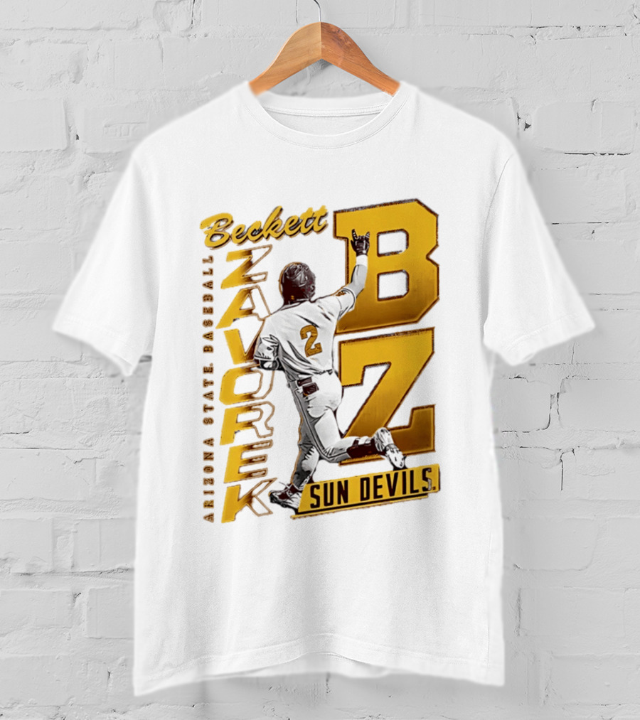 Beckett Zavorke Arizona State Baseball Sun Devils BZ Number 2 T-Shirt