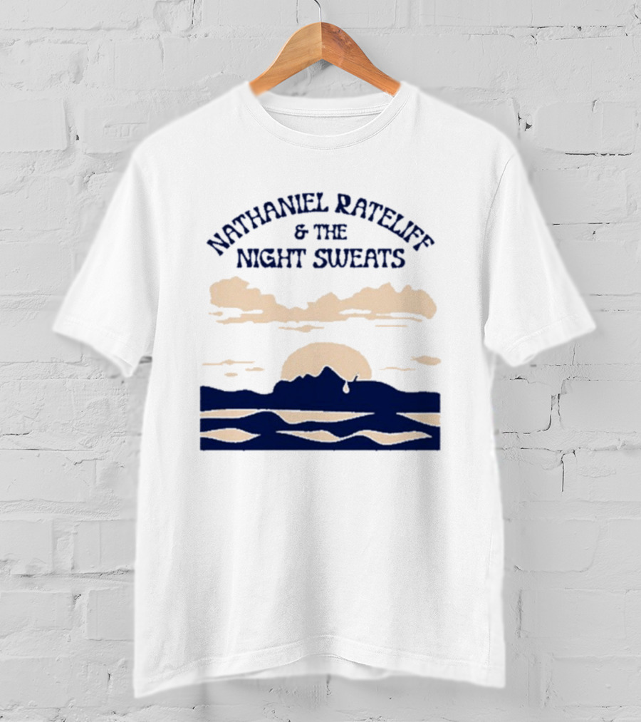 Nathaniel Rateliff & The Night Sweats Sunset Clouds And Mountain River Scene T-Shirt