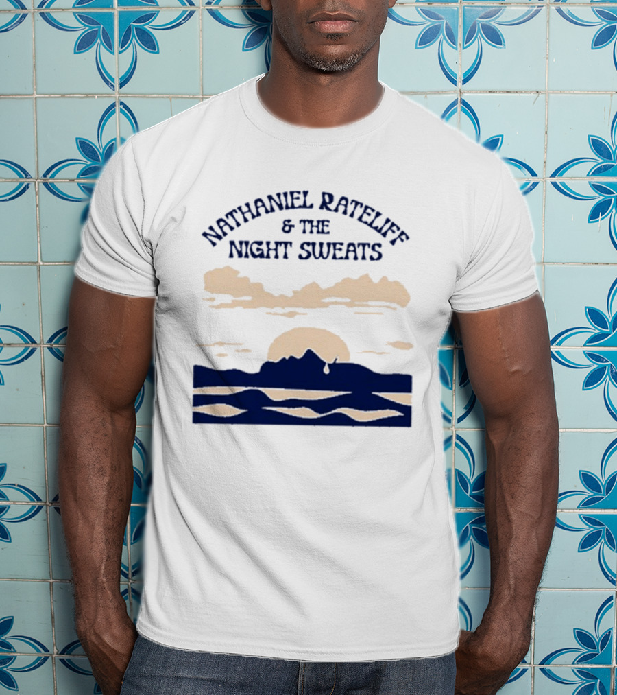 Nathaniel Rateliff & The Night Sweats Sunset Clouds And Mountain River Scene T-Shirt