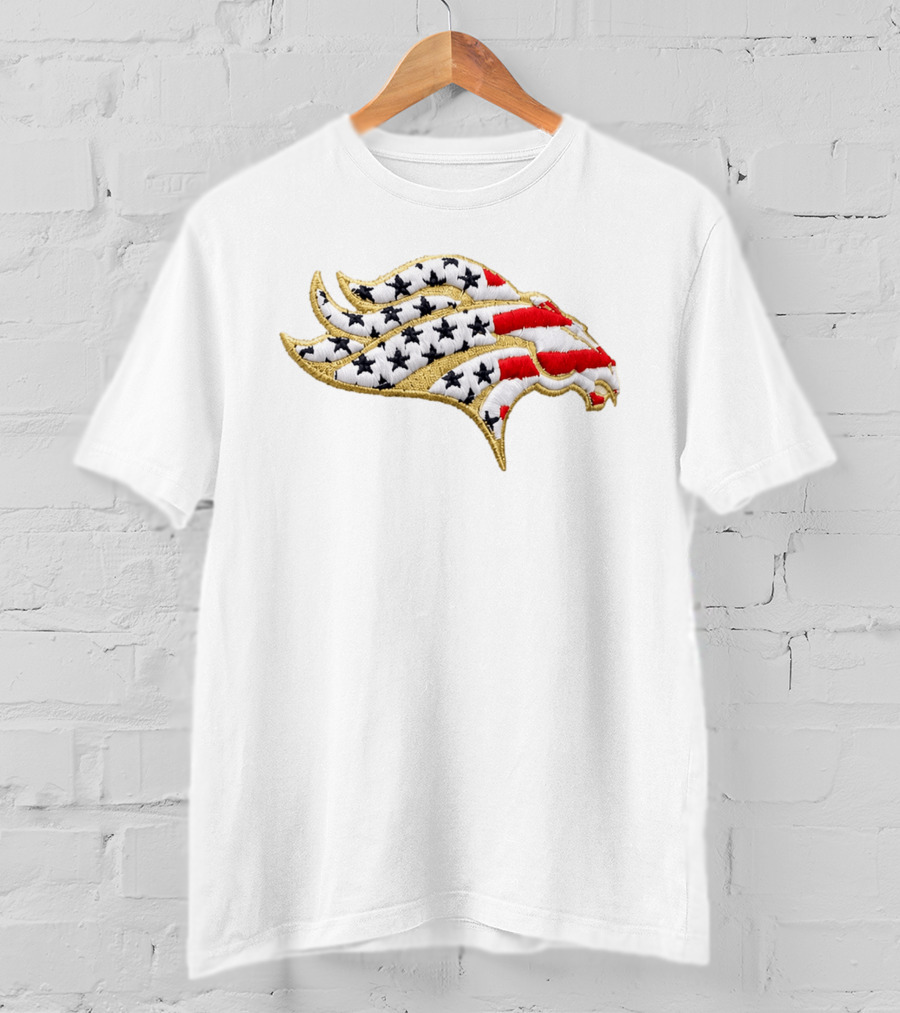 Broncos America 250th Stars And Stripes Embroidered Patch T-Shirt