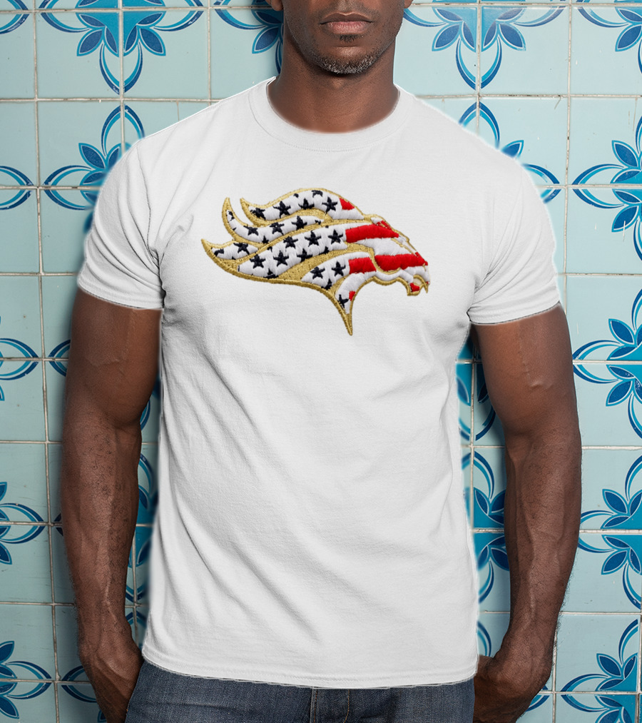 Broncos America 250th Stars And Stripes Embroidered Patch T-Shirt