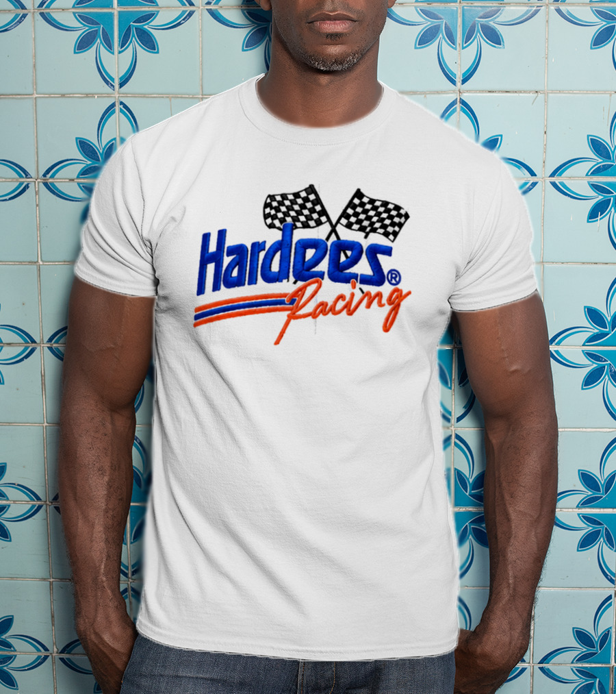 Bubba Wallace Hardee's Racing Hat Checkered Flags T-Shirt