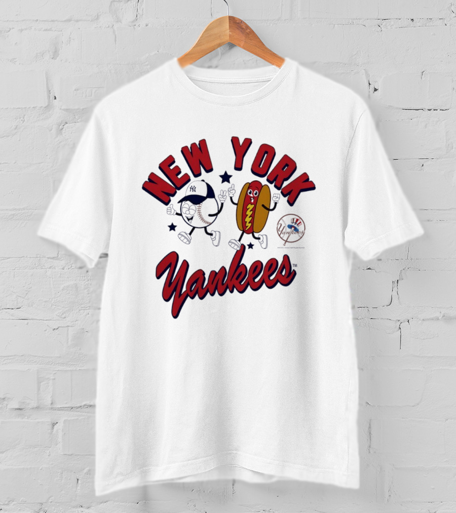 New York Yankees Baseball Hot Dog Snack Mascots Fun T-Shirt